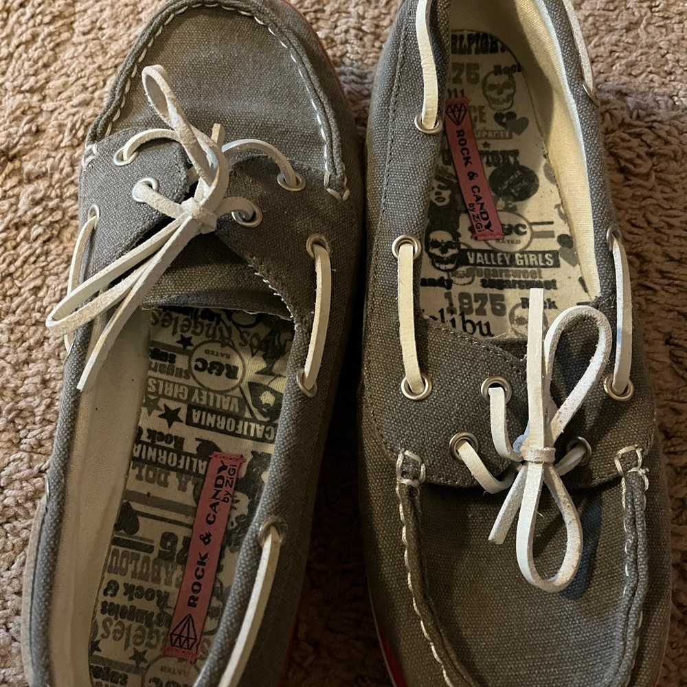 Gray loafers